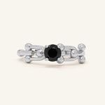 Lock Link Ring (Black Spinel) by Elate - Love Estella