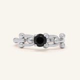 Lock Link Ring (Black Spinel) by Elate - Love Estella