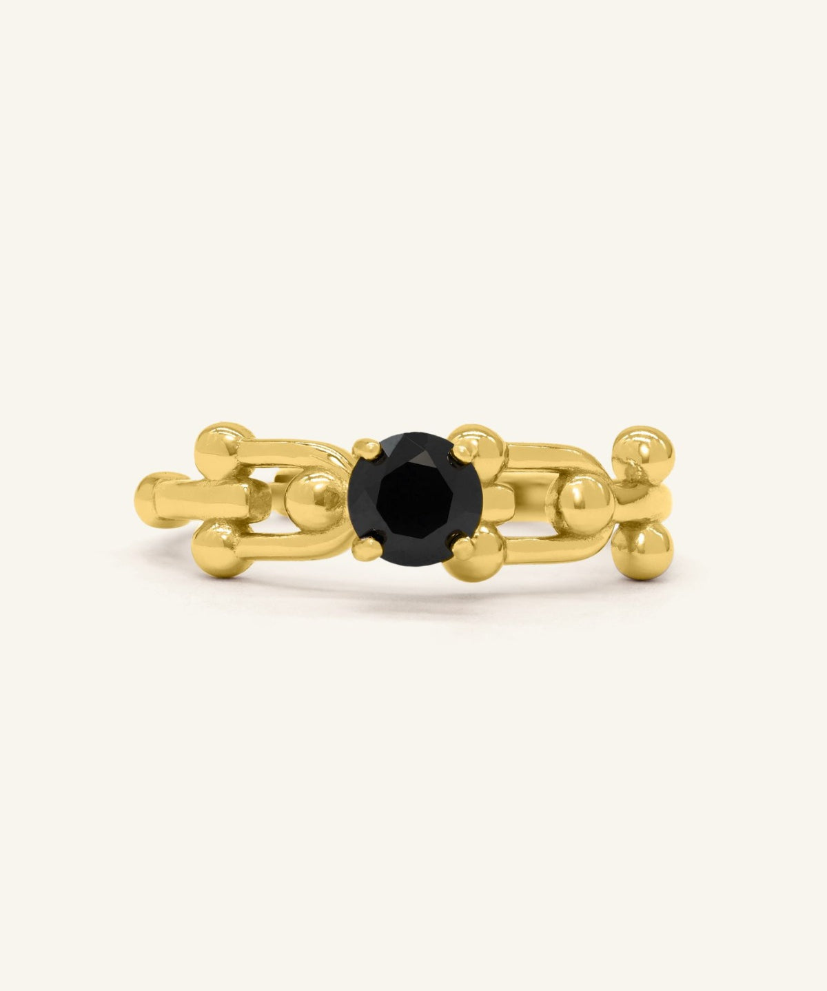 Lock Link Ring (Black Spinel) by Elate - Love Estella