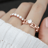 Lock Link Ring (White Moissanite) by Elate - Love Estella