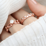 Lock Link Ring (White Moissanite) by Elate - Love Estella