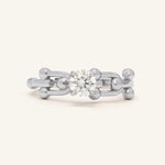 Lock Link Ring (White Moissanite) by Elate - Love Estella