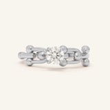 Lock Link Ring (White Moissanite) by Elate - Love Estella