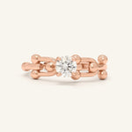 Lock Link Ring (White Moissanite) by Elate - Love Estella