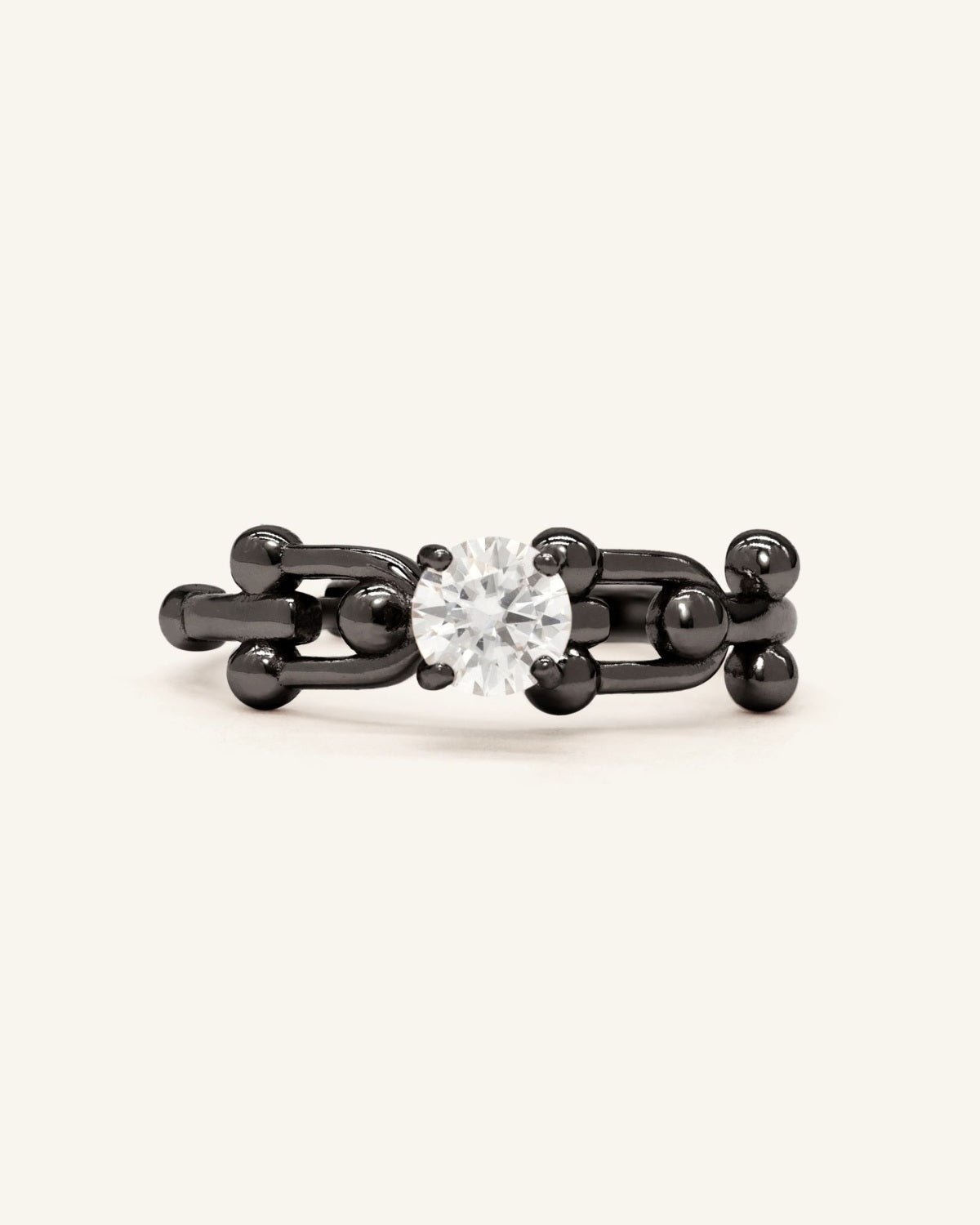 Lock Link Ring (White Moissanite) by Elate - Love Estella