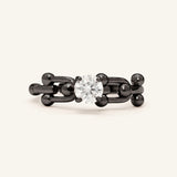 Lock Link Ring (White Moissanite) by Elate - Love Estella