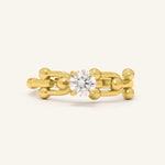 Lock Link Ring (White Moissanite) by Elate - Love Estella