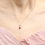 Lucky Cat Necklace (Garnet) - Love Estella