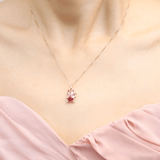 Lucky Cat Necklace (Garnet) - Love Estella