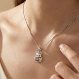 Lucky Cat Necklace, Moissanite