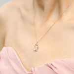 Lucky Cat Necklace (Rose Quartz) - Love Estella