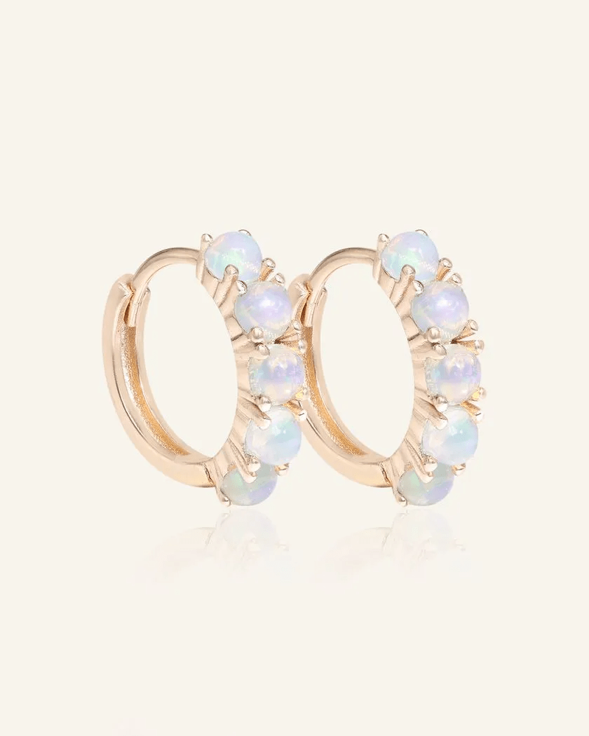 Lumi Opal Hoops - Love Estella