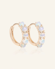Lumi Opal Hoops - Love Estella