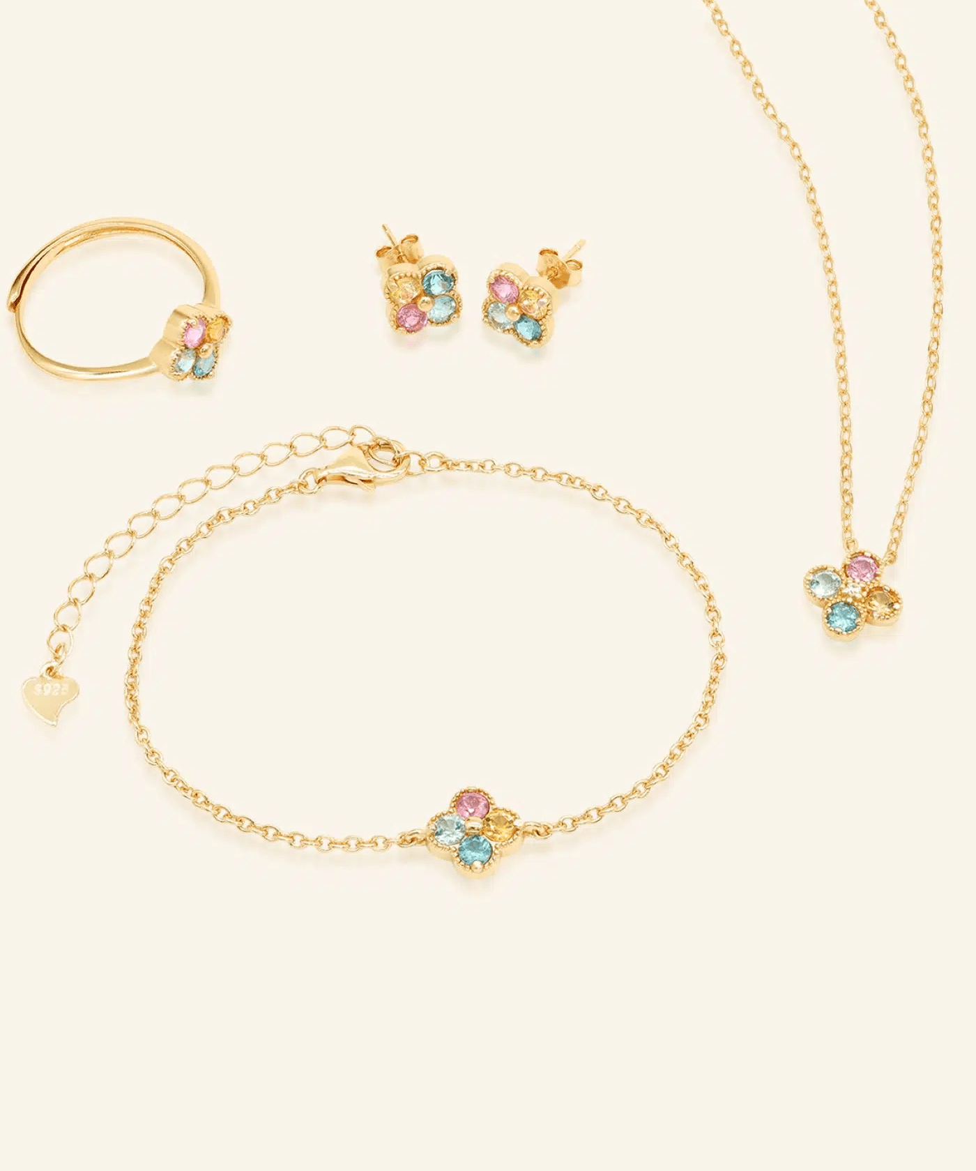 Macaron Tourmaline Clover Set - Love Estella