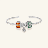 Mahjong Cuff (Red & Green Agate) - Love Estella
