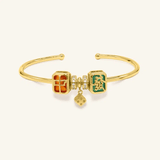 Mahjong Cuff (Red & Green Agate) - Love Estella