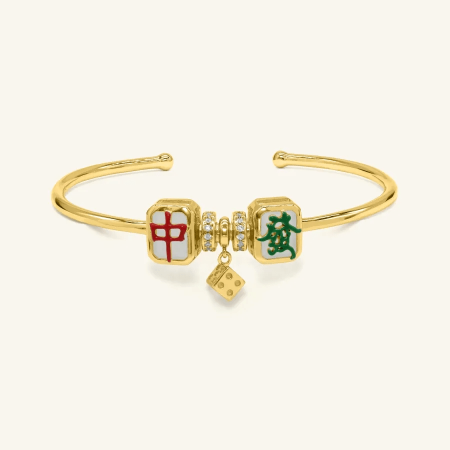 Mahjong Cuff (White Jade) - Love Estella