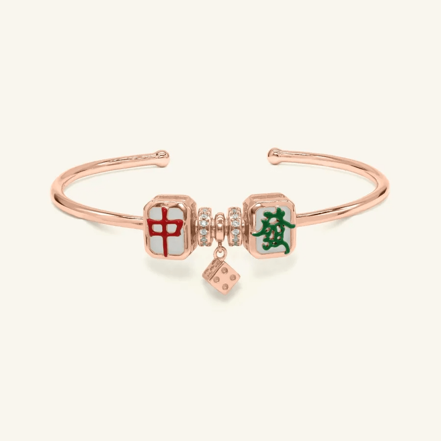 Mahjong Cuff (White Jade) - Love Estella