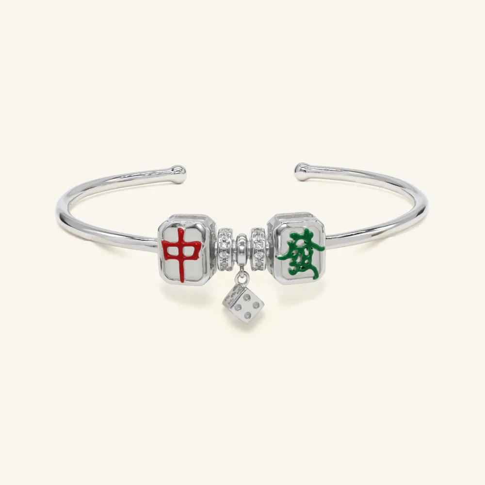 Mahjong Cuff (White Jade) - Love Estella