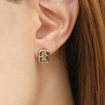 Mahjong Studs (Red, Green Agate) - Love Estella