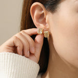 Mahjong Studs (White Topaz)