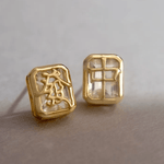 Mahjong Studs (White Topaz) - Love Estella