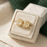 Mahjong Studs (White Topaz)