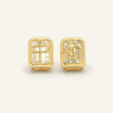 Mahjong Studs (White Topaz)