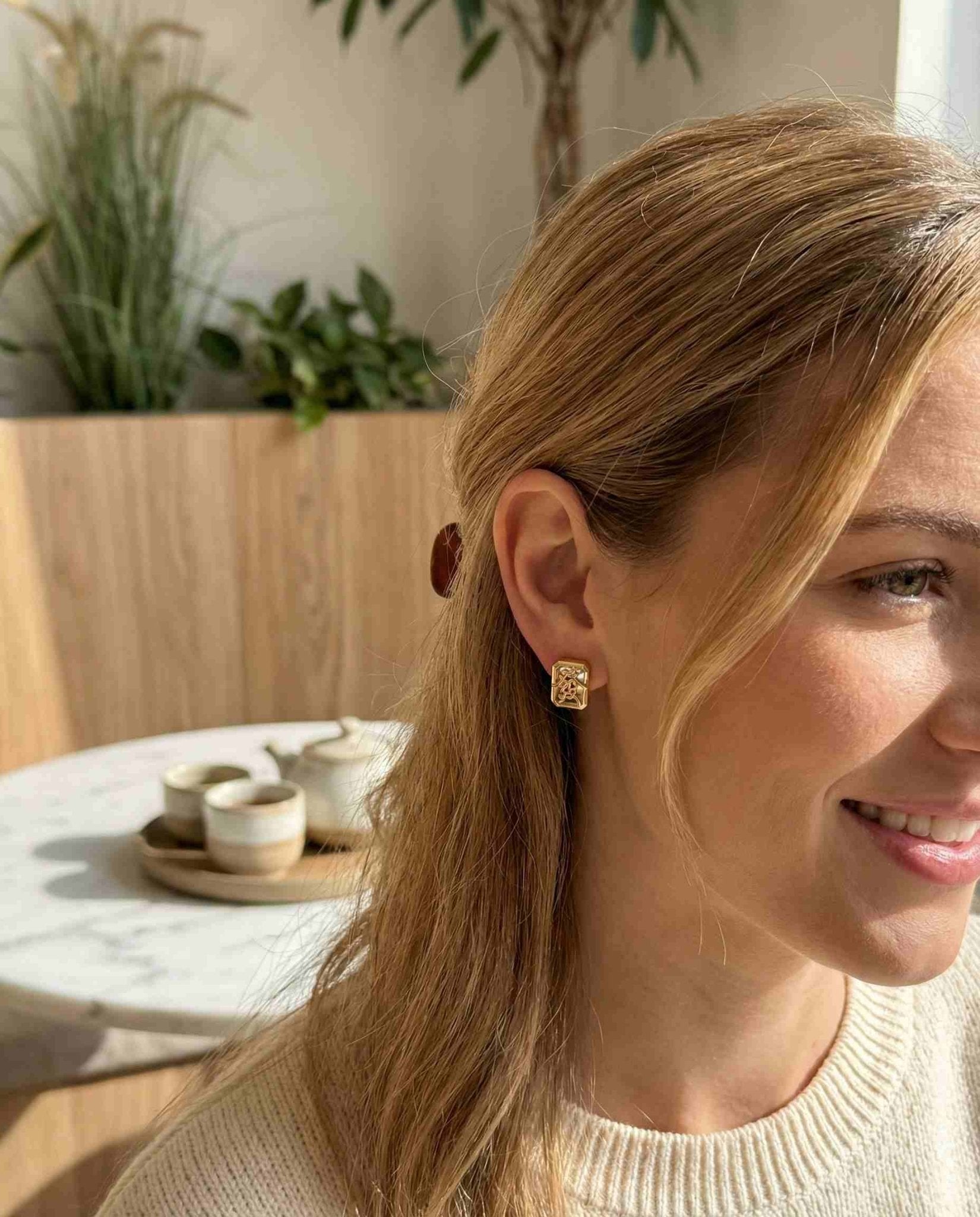 Mahjong Studs (White Topaz) - Love Estella