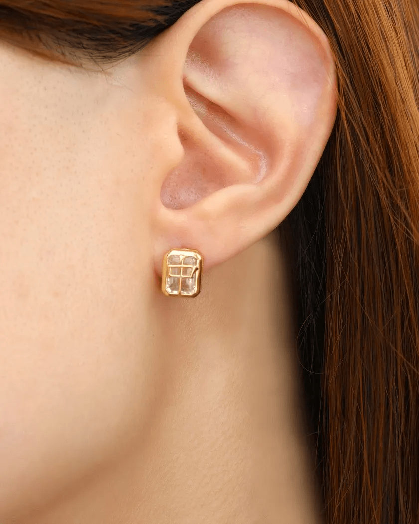 Mahjong Studs (White Topaz) - Love Estella