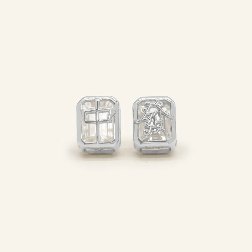 Mahjong Studs (White Topaz) - Love Estella