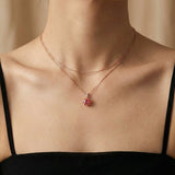 Mila Moissanite Necklace (1 Carat), Sunset Rose