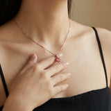 Mila Moissanite Necklace (1 Carat), Sunset Rose