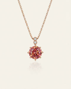 Mila Moissanite Necklace (1 Carat, Sunset Rose)