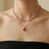 Mila Moissanite Necklace (1 Carat), Sunset Rose