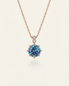 Mila Moissanite Necklace (1 Carat, Twilight Blue)