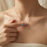 Mila Moissanite Necklace (1 Carat), Twilight Blue
