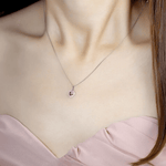 Mint Moissanite Heart Halo Necklace by Elate - Love Estella