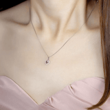 Mint Moissanite Heart Halo Necklace by Elate - Love Estella