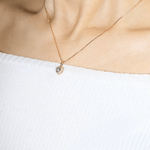 Mint Moissanite Heart Halo Necklace by Elate - Love Estella