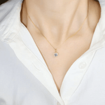 Mint Moissanite Heart Halo Necklace by Elate - Love Estella