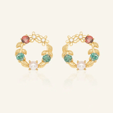 Mistletoe Wreath Studs - Love Estella