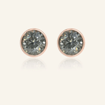 One Carat Gunmetal Grey Moissanite Bezel Studs - Love Estella