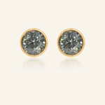 One Carat Gunmetal Grey Moissanite Bezel Studs - Love Estella