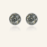 One Carat Gunmetal Grey Moissanite Bezel Studs - Love Estella