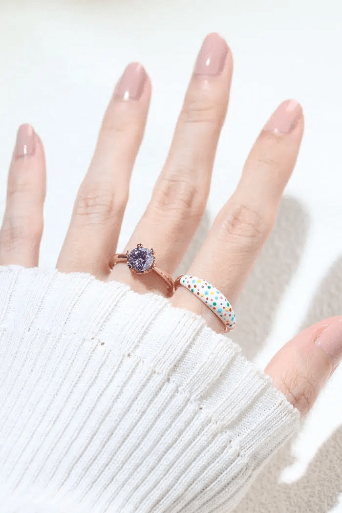 One Carat Lilac Moissanite Ring - Love Estella