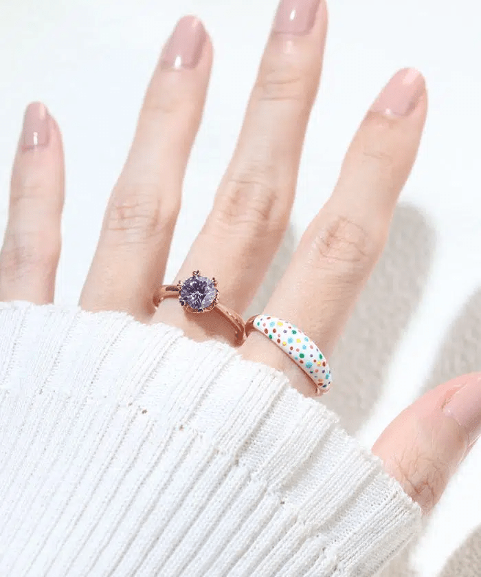 One Carat Lilac Moissanite Ring - Love Estella