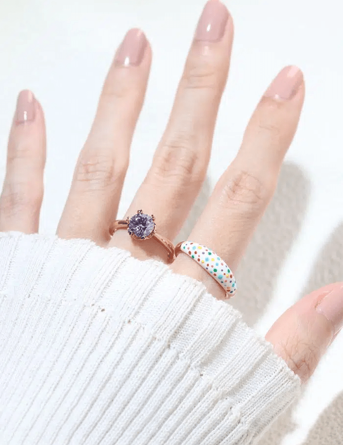 One Carat Lilac Moissanite Ring - Love Estella