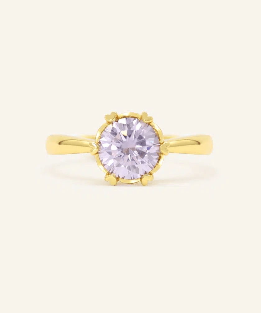 One Carat Lilac Moissanite Ring - Love Estella