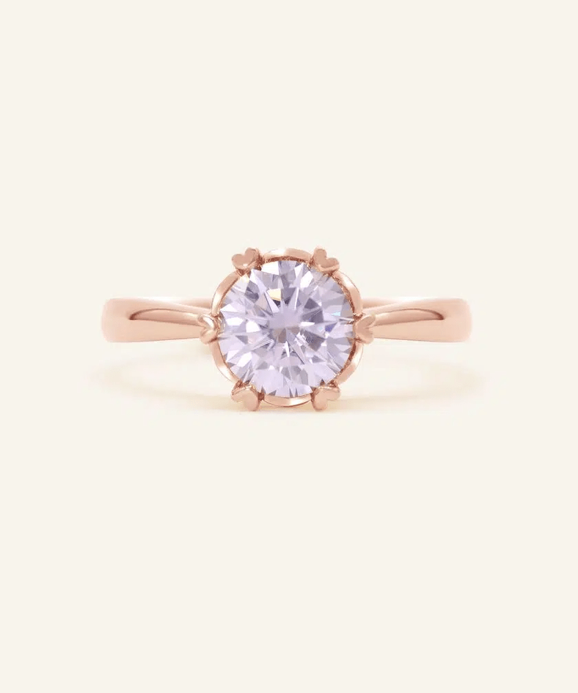 One Carat Lilac Moissanite Ring - Love Estella